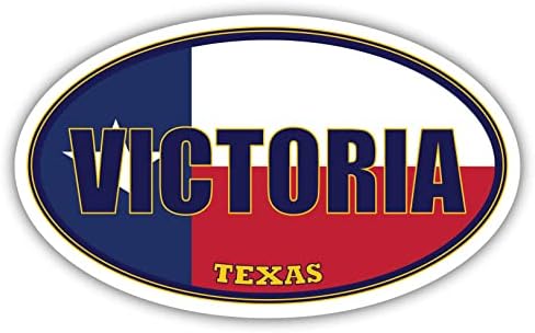 דגל מדינת ויקטוריה סיטי טקסס | דגל TX מחוז ויקטוריה מחוז סגלגל סגלגל צבעי פגוש מדבקה מכונית מדבקה 3x5 אינץ '
